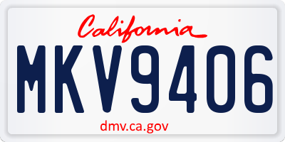 CA license plate MKV9406