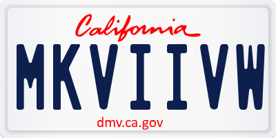 CA license plate MKVIIVW