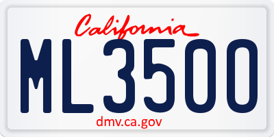 CA license plate ML350O