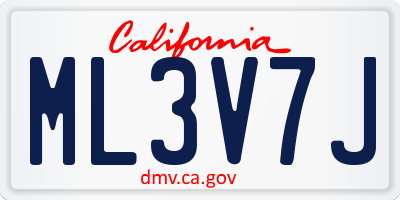 CA license plate ML3V7J