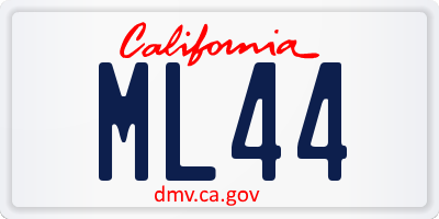 CA license plate ML44