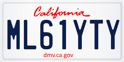 CA license plate ML61YTY