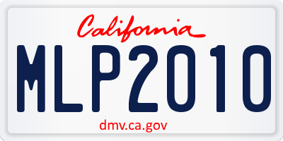 CA license plate MLP2010