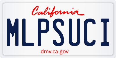 CA license plate MLPSUCI