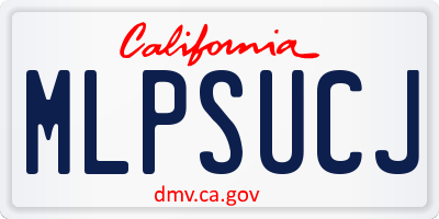 CA license plate MLPSUCJ