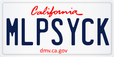 CA license plate MLPSYCK