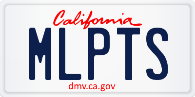 CA license plate MLPTS