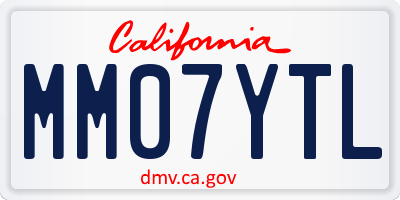 CA license plate MM07YTL