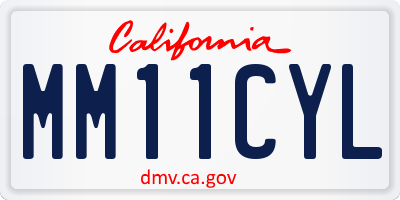 CA license plate MM11CYL