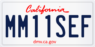 CA license plate MM11SEF