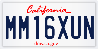 CA license plate MM16XUN