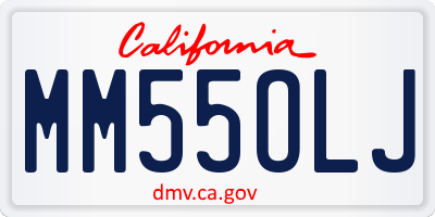 CA license plate MM55OLJ