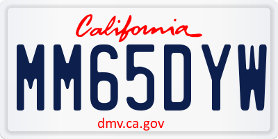 CA license plate MM65DYW