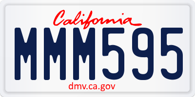 CA license plate MMM595