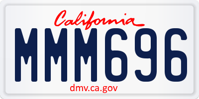 CA license plate MMM696