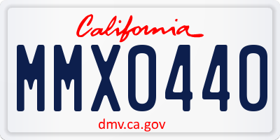 CA license plate MMX0440