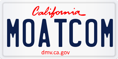 CA license plate MOATCOM