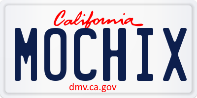 CA license plate MOCHIX