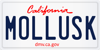 CA license plate MOLLUSK