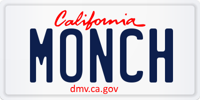 CA license plate MONCH