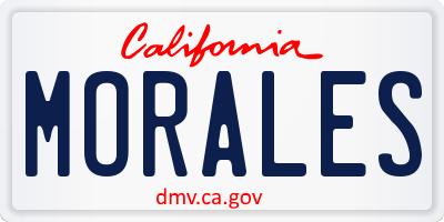 CA license plate MORALES