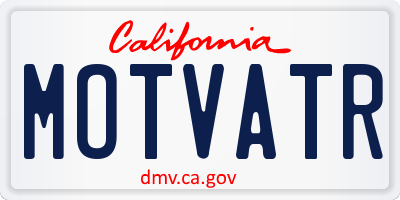 CA license plate MOTVATR