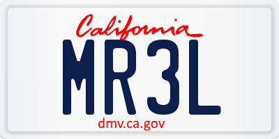 CA license plate MR3L