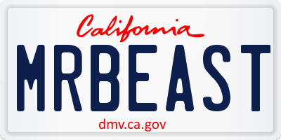 CA license plate MRBEAST