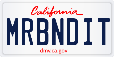 CA license plate MRBNDIT