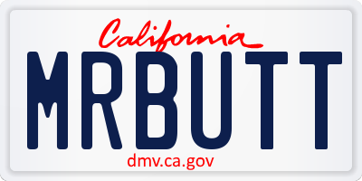 CA license plate MRBUTT