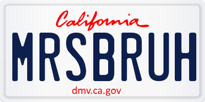 CA license plate MRSBRUH