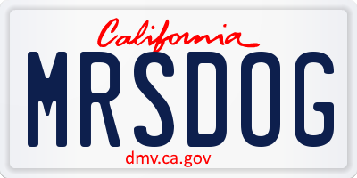 CA license plate MRSDOG