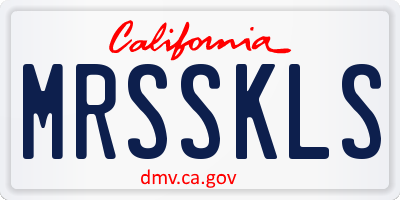 CA license plate MRSSKLS