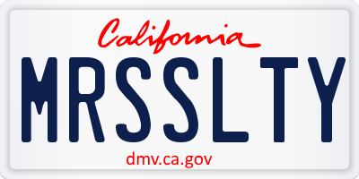 CA license plate MRSSLTY