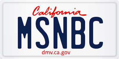 CA license plate MSNBC