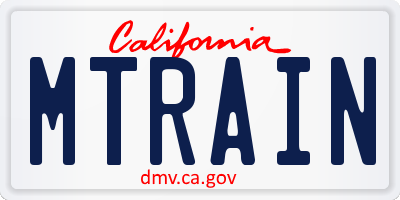 CA license plate MTRAIN