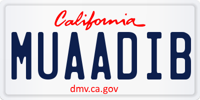 CA license plate MUAADIB