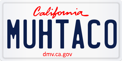 CA license plate MUHTACO