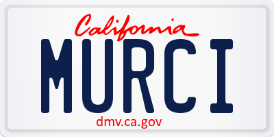 CA license plate MURCI