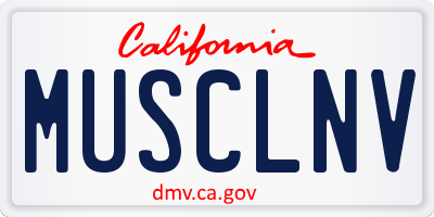 CA license plate MUSCLNV