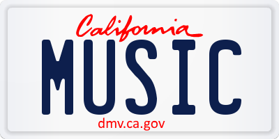 CA license plate MUSIC
