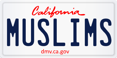CA license plate MUSLIMS