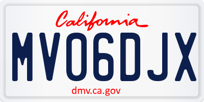 CA license plate MV06DJX