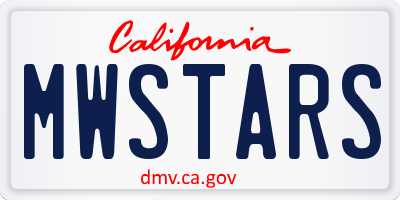 CA license plate MWSTARS
