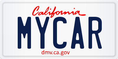 CA license plate MYCAR