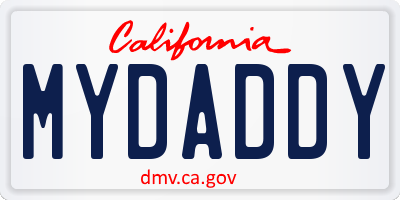 CA license plate MYDADDY