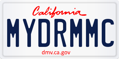 CA license plate MYDRMMC