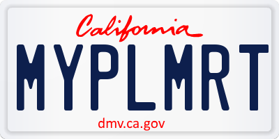 CA license plate MYPLMRT
