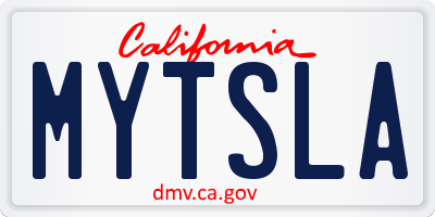 CA license plate MYTSLA