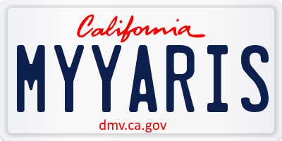 CA license plate MYYARIS